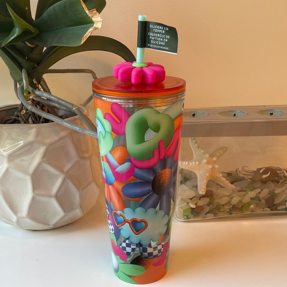 Starbucks Floral 2025 24oz Cold Cup Tumbler NWT - Picture 2 of 10
